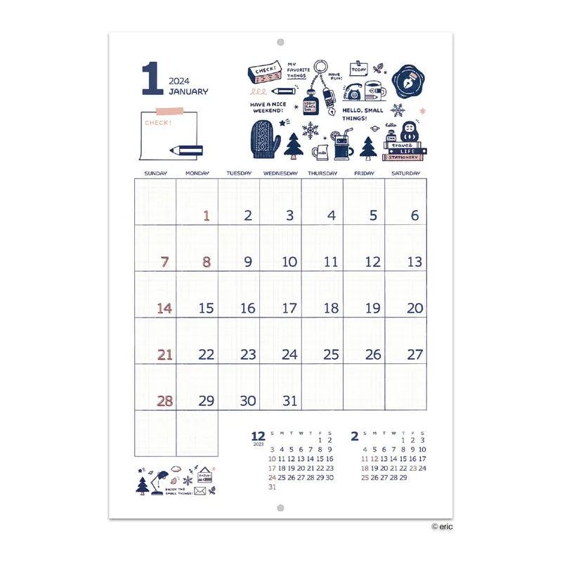 eric 2024 Wall Monthly Calendar - Techo Treats
