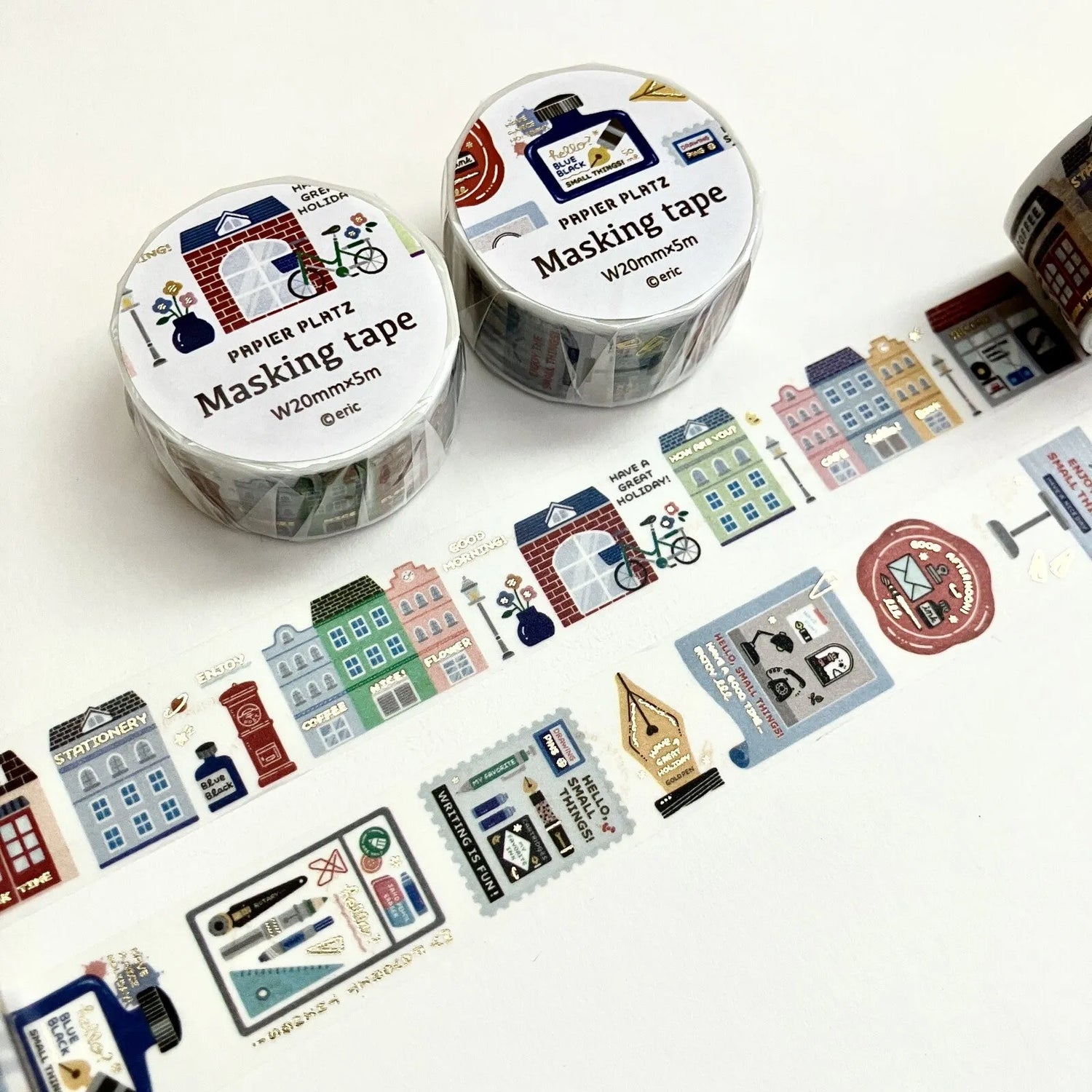 eric Masking Tape with Gold Foil - Writing Tools - Papier Platz - Default Title by Techo Treats Stationery