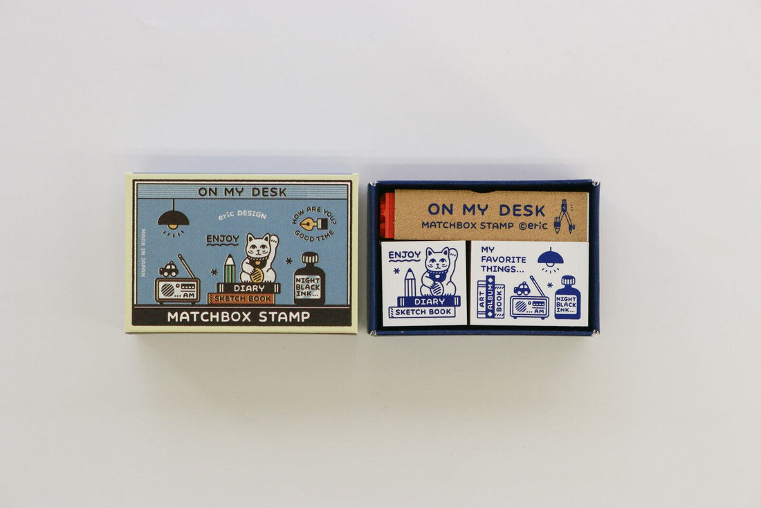 eric Matchbox Rubber Stamp Set - ON MY DESK - Techo Treats