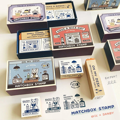 eric Matchbox Rubber Stamp Set - ON MY DESK - Techo Treats