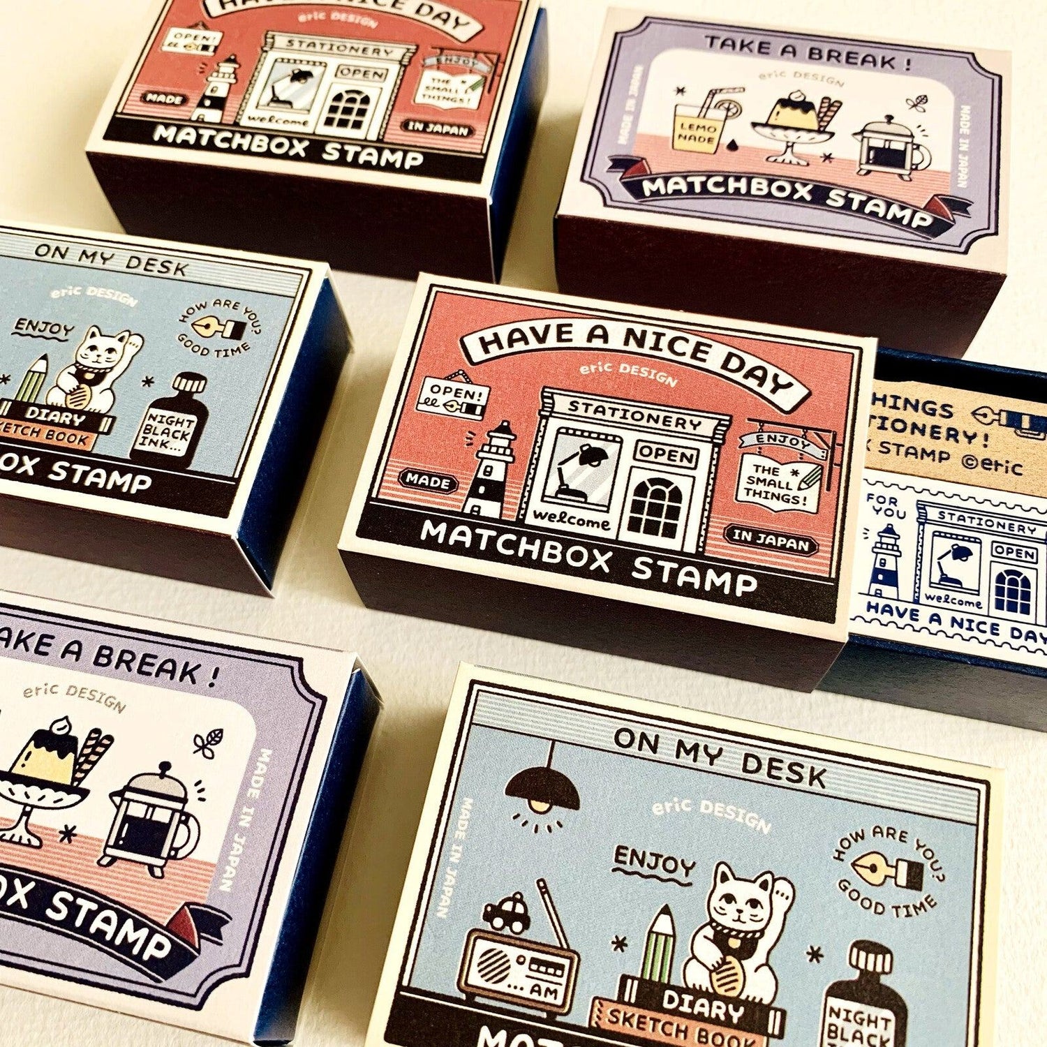 eric Matchbox Rubber Stamp Set - ON MY DESK - Techo Treats