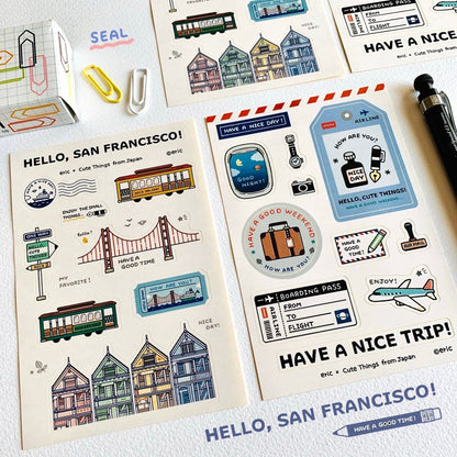 eric x CTFJ Sticker Sheet - San Francisco Special (2 designs) - Papier Platz - Hello San Francisco! by Techo Treats Stationery