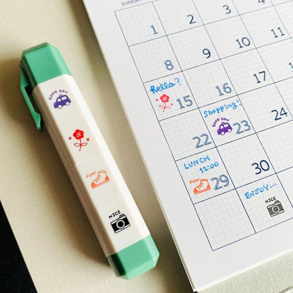 eric x Sanby Schedule Icon Penetrating Stamp - My Desk - Techo Treats