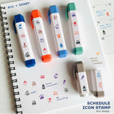 eric x Sanby Schedule Icon Stamp - Enjoy - Techo Treats