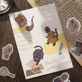 Fantasy Shopping Arcade Foil-stamped Washi Flake Seal - Black Cat Detective Agency - Techo Treats