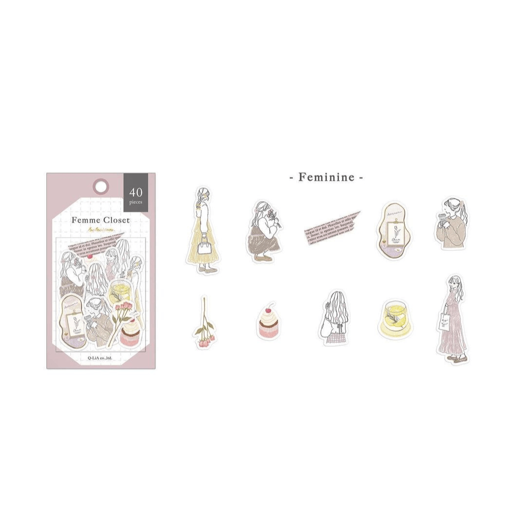 Femme Closet Flake Stickers - Feminine - Techo Treats