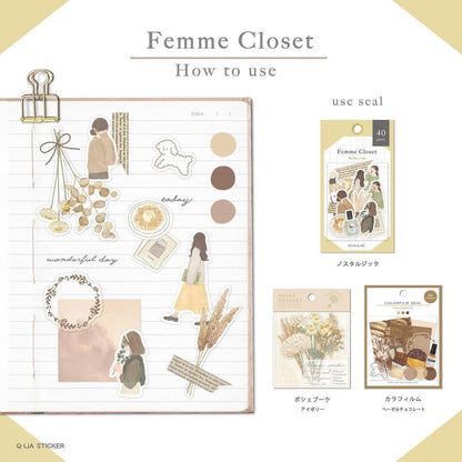Femme Closet Flake Stickers - Feminine - Techo Treats