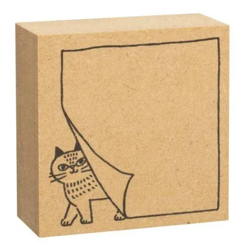 FIKA Frame Rubber Stamp - Cat behind Memo - Techo Treats