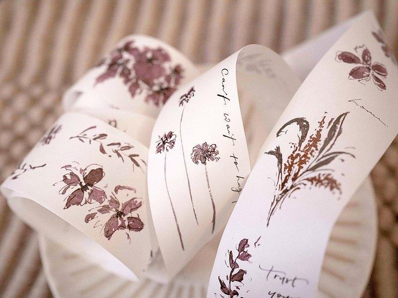 floral - Masking Tape with Release Paper (Washi / PET) - Techo Treats