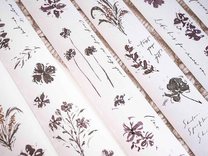 floral - Masking Tape with Release Paper (Washi / PET) - Techo Treats