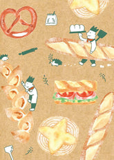 Freshly Baked Bread Town Deco Seal - Kari Kari Bakery (Baguette) - Furukawa Shiko - Default Title by Techo Treats Stationery
