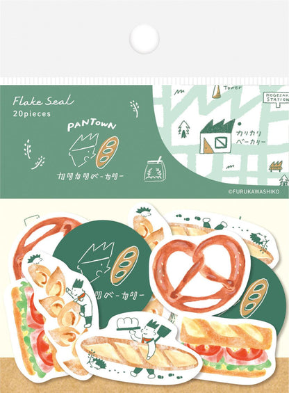 Freshly Baked Bread Town Flake Stickers - Kari Kari Bakery (Baguette) - Techo Treats