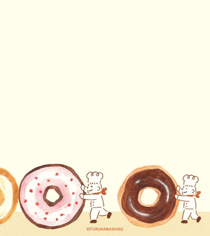 Freshly Baked Bread Town Memo Pad - Nico Nico Marupan (Donut) - Furukawa Shiko - Default Title by Techo Treats Stationery
