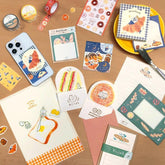 Freshly Baked Bread Town Sticky Notes - Kari Kari Bakery (Baguette) - Furukawa Shiko - Default Title by Techo Treats Stationery