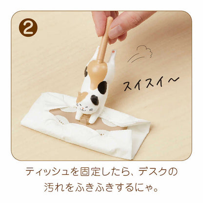 Fukimaru Cat Desktop Cleaner - Mackerel Tabby - Sun-Star Stationery - Default Title by Techo Treats Stationery