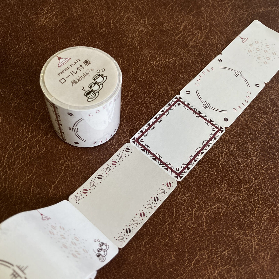 Fukuwake Hanko Roll Sticky Notes - Coffee and Cups - Techo Treats