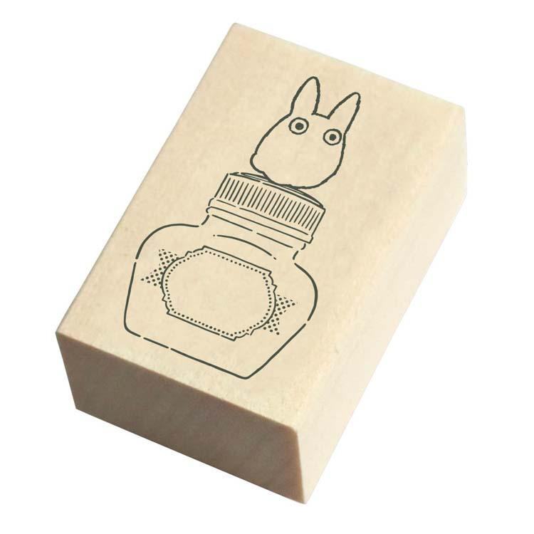 Ghibli x Ink Pal Rubber Stamp - Little Totoro and Ink Bottle - Techo Treats