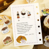 Girl and Cafe Foil-stamped Flake Seal - Chocolate Milk - Techo Treats