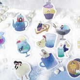 Girl and Cafe Foil-stamped Flake Seal - Deep Sea Soda - Techo Treats