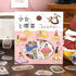 Girl and Cafe Foil-stamped Flake Seal - Strawberry - Techo Treats