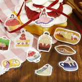 Girl and Cafe Foil-stamped Flake Seal - Strawberry - Techo Treats