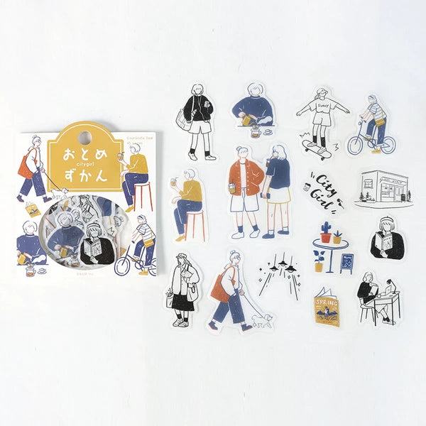 Girl Picture Book Coordinate Seal - City Girl - Techo Treats