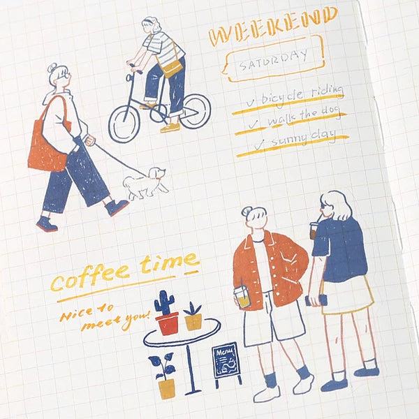 Girl Picture Book Coordinate Seal - City Girl - Techo Treats