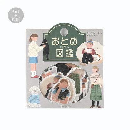Girl Picture Book Coordinate Seal - Holiday Girl - Techo Treats