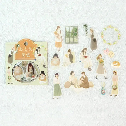 Girl Picture Book Coordinate Seal - Light Color Girl - Techo Treats