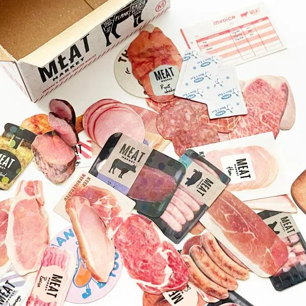 Greeting Life Box Seal - Meat - Default Title by Techo Treats Stationery