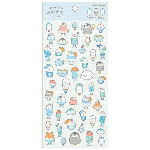 Gu~Gu~YamuYamu Shi~Ru Sticker - Sea Creatures - KAMIO JAPAN - Default Title by Techo Treats Stationery
