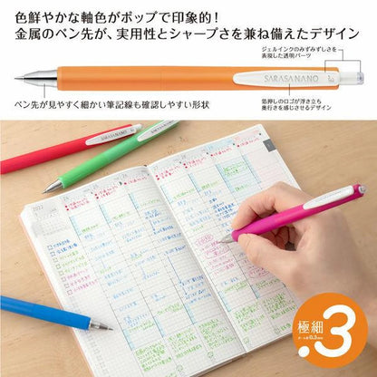 ZEBRA Sarasa Nano Gel Ballpoint Pen 0.3mm Vintage Color Set (5-Pack) - Set A by Techo Treats Stationery