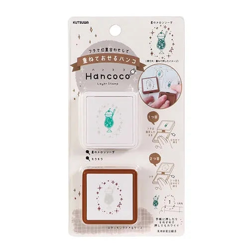 Hancoco 2-in-1 Layer Stamp - Cream Soda - Kutsuwa - Default Title by Techo Treats Stationery