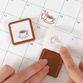 Hancoco 2-in-1 Layer Stamp - Cup Edge Cat - Kutsuwa - Default Title by Techo Treats Stationery