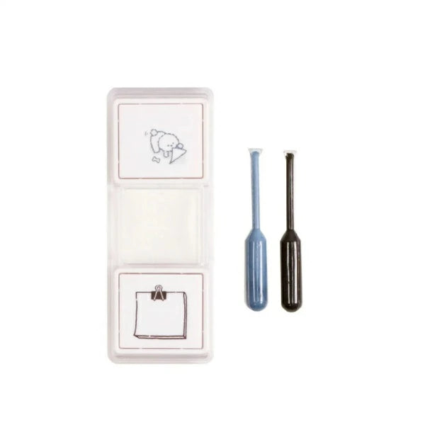 Hancoco slide 2-in-1 Layer Stamp - Dog and Memo Clip - Kutsuwa - Default Title by Techo Treats Stationery