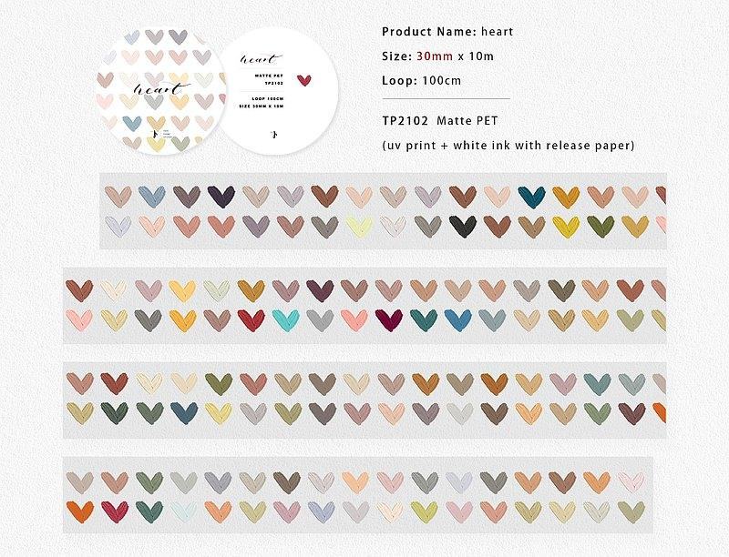 heart - Masking Tape with Release Paper (Washi / PET) - Techo Treats