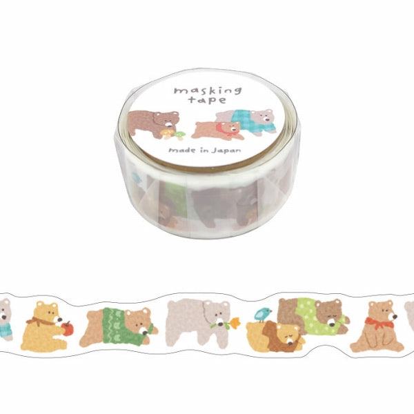 Hokkori Die-cut Masking Tape - Bear - Techo Treats