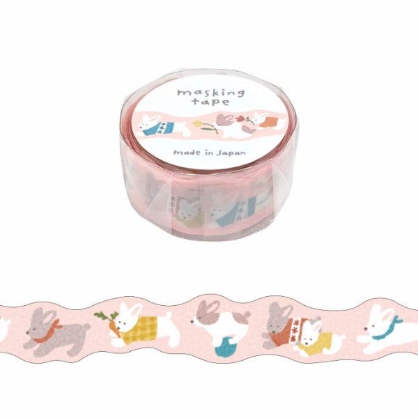 Hokkori Die-cut Masking Tape - Rabbit - Techo Treats