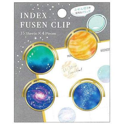 Index Sticky Notes Clip - SPACE - KAMIO JAPAN - Default Title by Techo Treats Stationery
