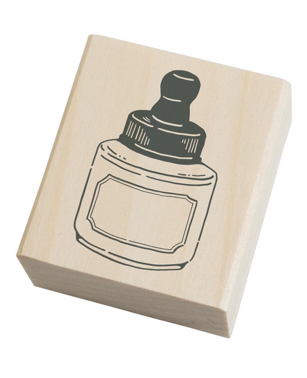 Ink Aibou Wooden Stamp - Dropper Ink Bottle - Techo Treats