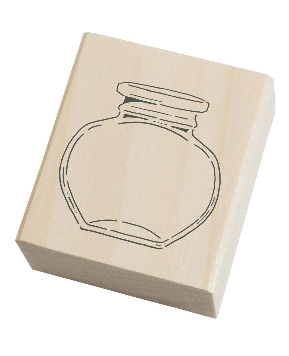 Ink Aibou Wooden Stamp - Glass Bottle - Techo Treats