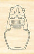 Ink Aibou Wooden Stamp - Guinea Pig and Ink - Techo Treats