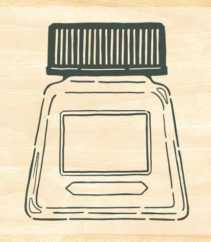 Ink Aibou Wooden Stamp - Ink Bottle - Techo Treats