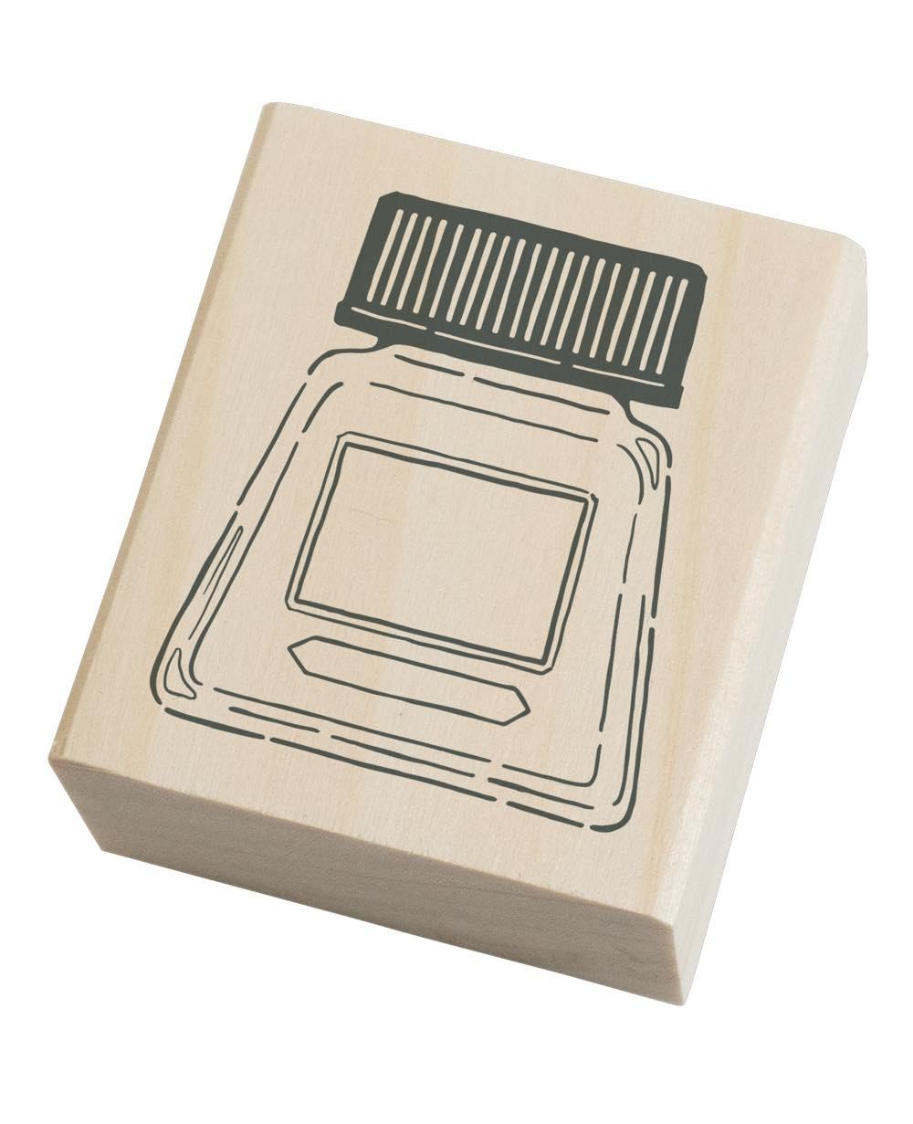 Ink Aibou Wooden Stamp - Ink Bottle - Techo Treats