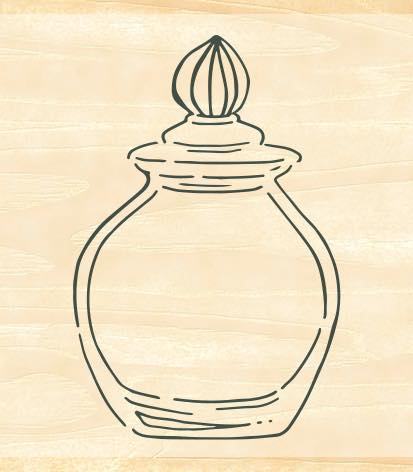 Ink Pal Rubber Stamp - Glass Bottle with Lid - Techo Treats