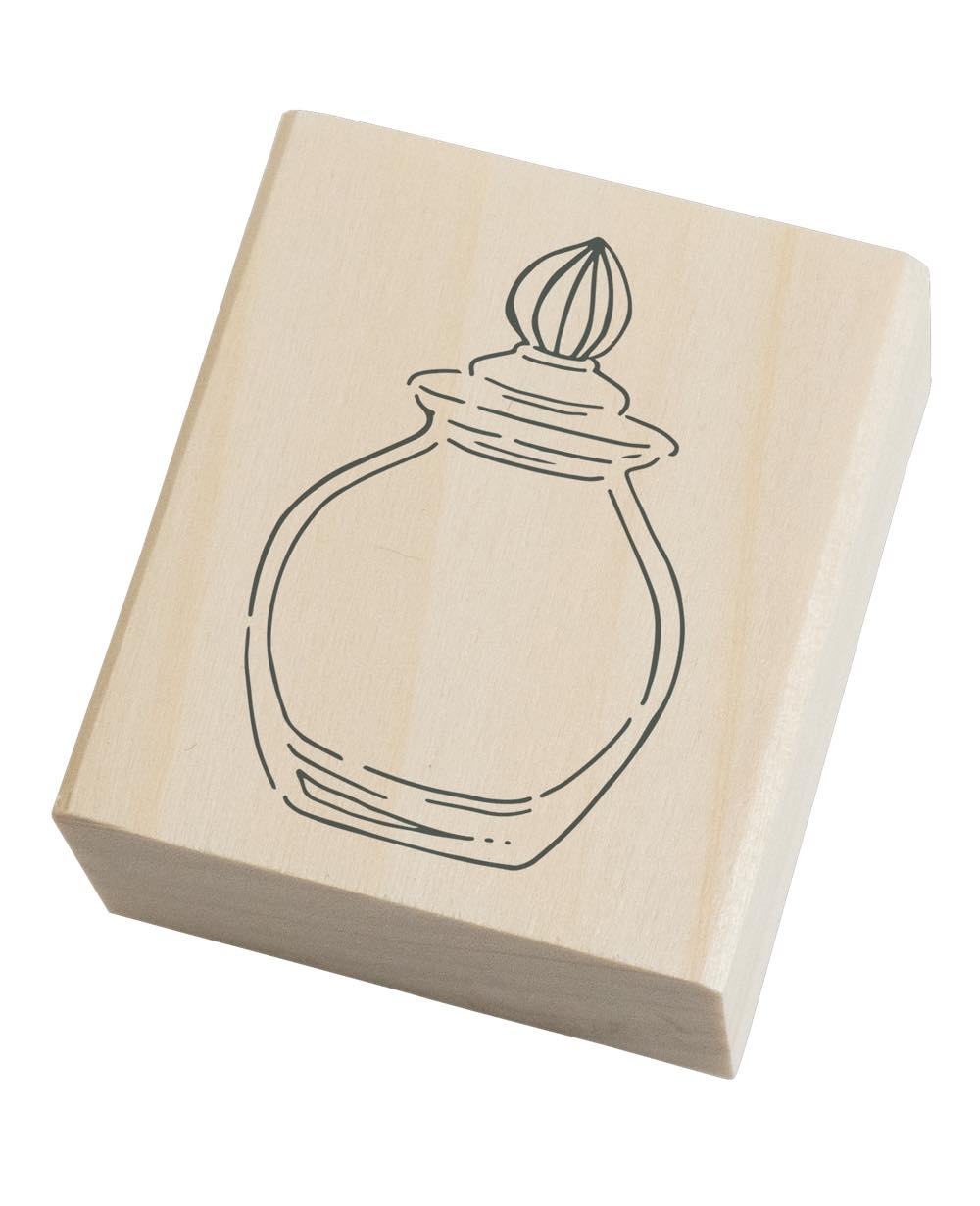 Ink Pal Rubber Stamp - Glass Bottle with Lid - Techo Treats