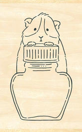 Ink Pal Rubber Stamp - Guinea Pig and Ink - Techo Treats