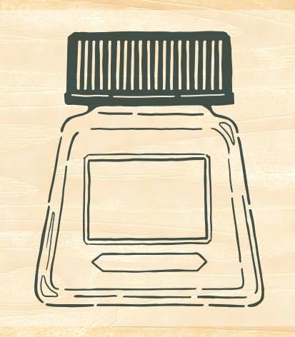 Ink Pal Rubber Stamp - Ink Bottle - Techo Treats