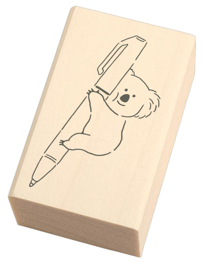 Ink Pal Rubber Stamp - Koala and Pen - Techo Treats