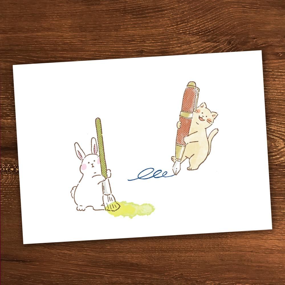 Ink Pal Rubber Stamp - Rabbit and Flap - Techo Treats